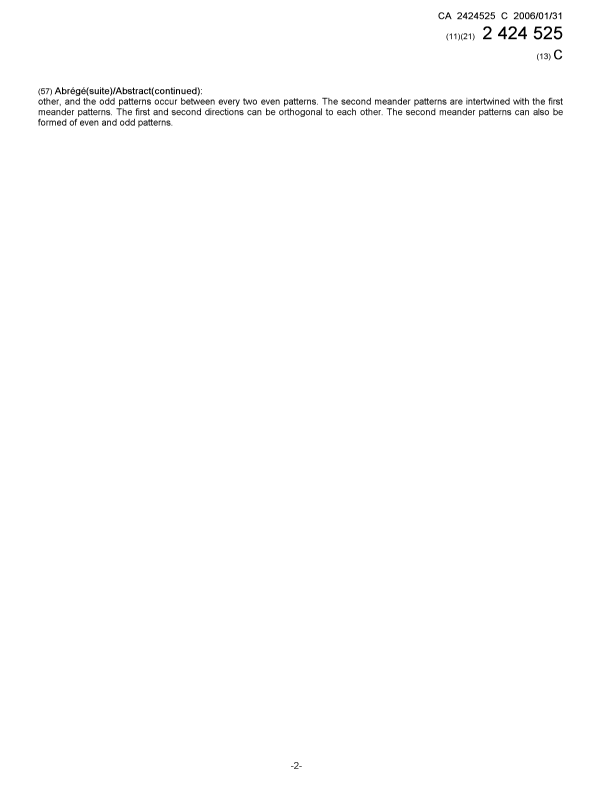 Document de brevet canadien 2424525. Page couverture 20060106. Image 2 de 2