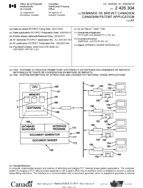 Document de brevet canadien 2426304. Page couverture 20021219. Image 1 de 2