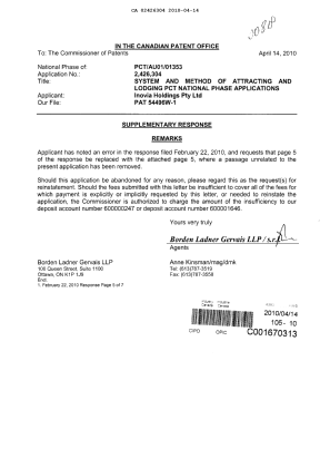 Canadian Patent Document 2426304. Prosecution-Amendment 20091214. Image 1 of 2