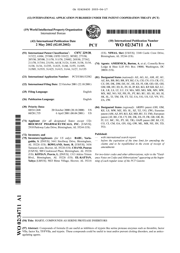 Document de brevet canadien 2426430. PCT 20030417. Image 4 de 4