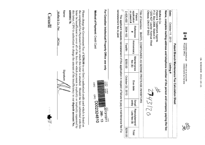 Canadian Patent Document 2426430. Fees 20131011. Image 1 of 1