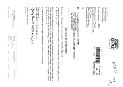 Canadian Patent Document 2427542. Prosecution-Amendment 20060914. Image 1 of 1