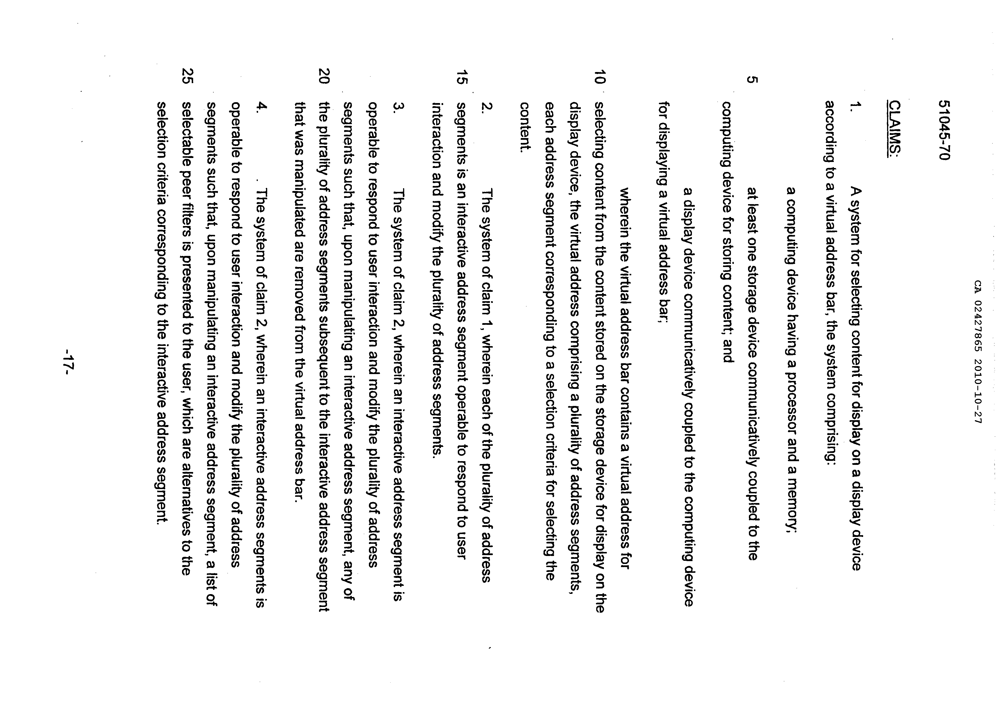 Document de brevet canadien 2427865. Revendications 20091227. Image 1 de 15