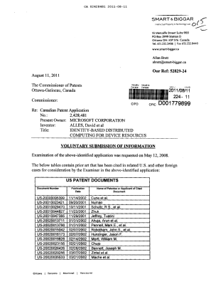 Canadian Patent Document 2428481. Prosecution-Amendment 20110811. Image 1 of 14