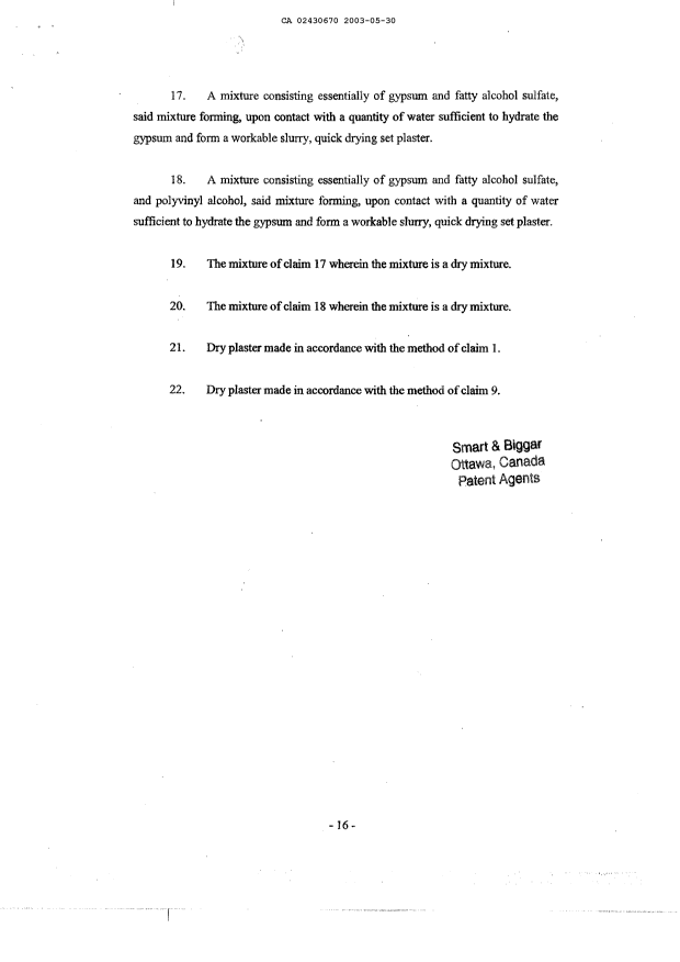 Document de brevet canadien 2430670. Revendications 20030530. Image 3 de 3