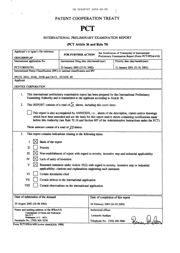Document de brevet canadien 2430747. PCT 20021205. Image 2 de 18