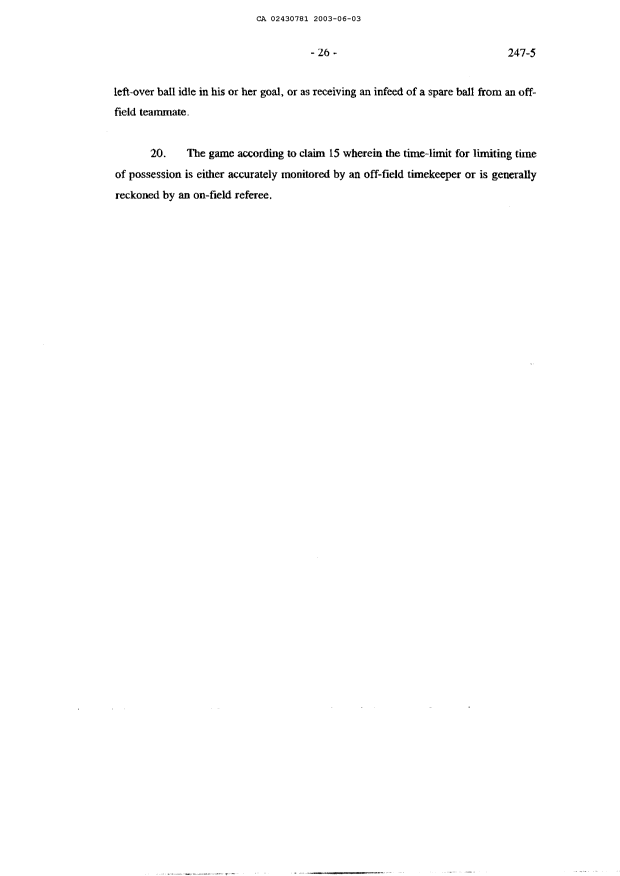 Document de brevet canadien 2430781. Revendications 20030603. Image 7 de 7