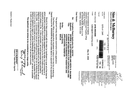 Canadian Patent Document 2430795. Prosecution-Amendment 20080530. Image 1 of 1