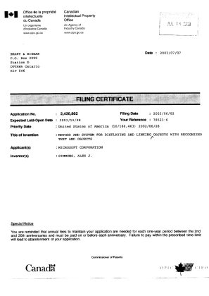 Canadian Patent Document 2430802. Correspondence 20030811. Image 2 of 2
