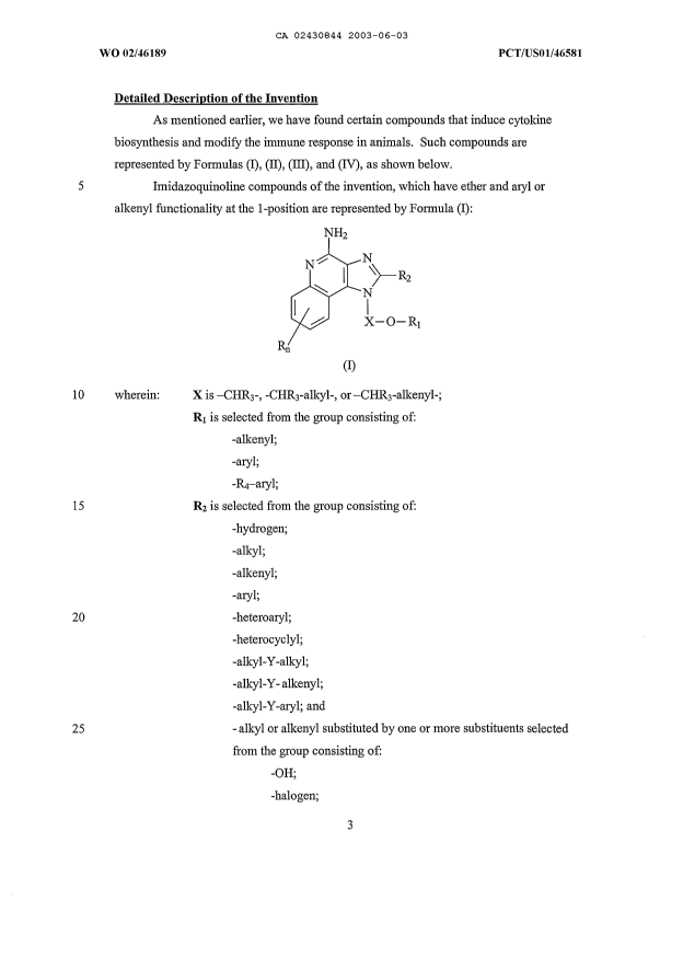 Canadian Patent Document 2430844. Description 20030603. Image 3 of 167