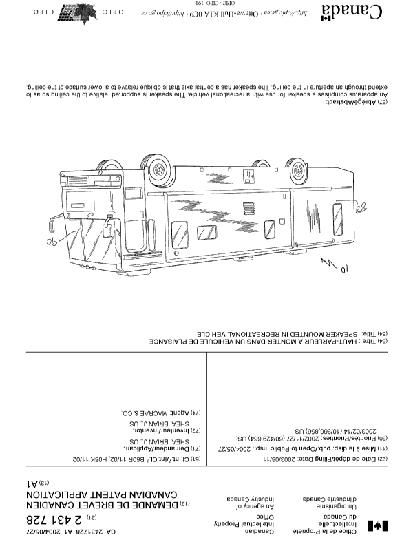 Document de brevet canadien 2431728. Page couverture 20040430. Image 1 de 1