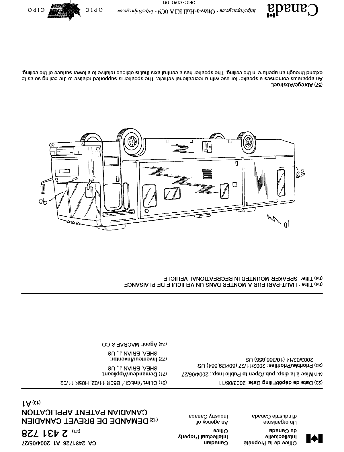 Canadian Patent Document 2431728. Cover Page 20040430. Image 1 of 1