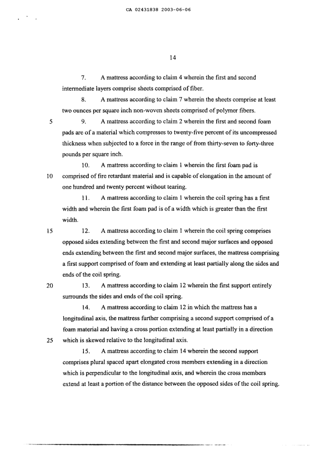 Document de brevet canadien 2431838. Revendications 20030606. Image 2 de 8