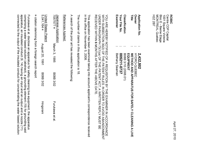 Canadian Patent Document 2432502. Prosecution-Amendment 20091227. Image 1 of 3