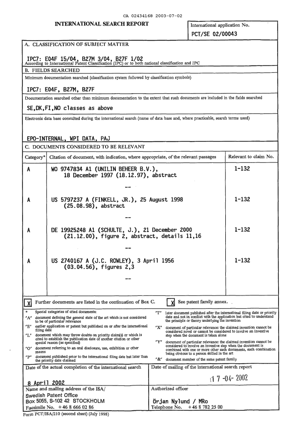 Document de brevet canadien 2434168. PCT 20030702. Image 2 de 5