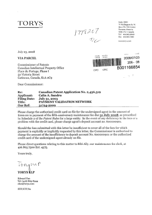 Document de brevet canadien 2436319. Taxes 20080723. Image 1 de 1