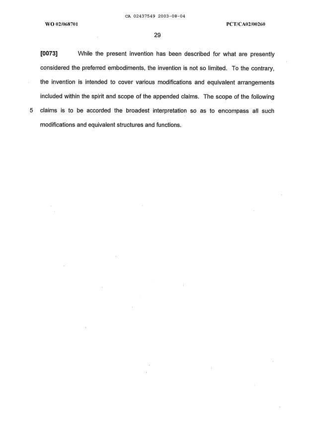 Document de brevet canadien 2437549. Description 20040618. Image 29 de 29