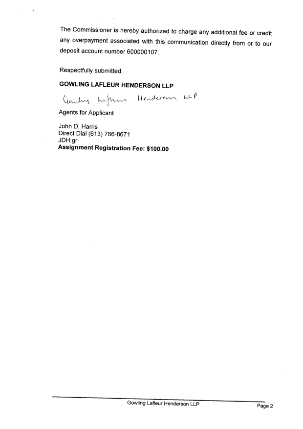Document de brevet canadien 2438577. Cession 20040610. Image 2 de 5
