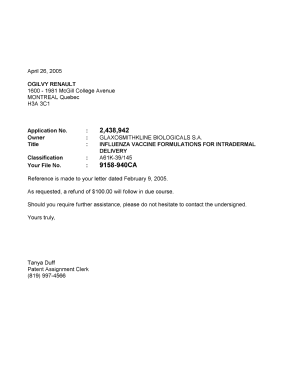 Document de brevet canadien 2438942. Correspondance 20050426. Image 1 de 1