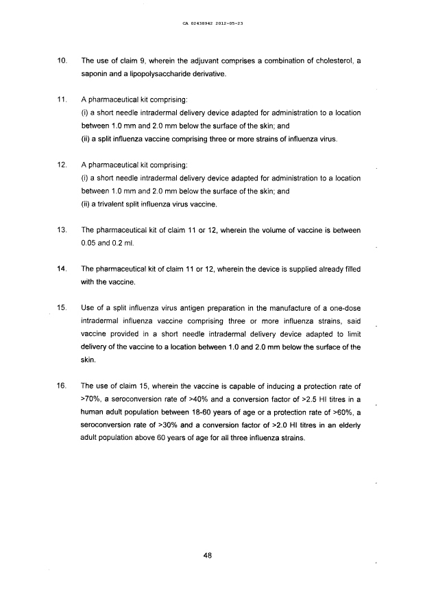 Document de brevet canadien 2438942. Poursuite-Amendment 20120523. Image 11 de 11