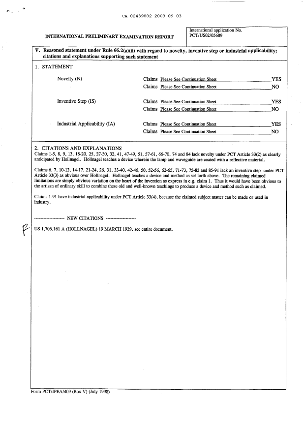 Document de brevet canadien 2439882. PCT 20030903. Image 3 de 4