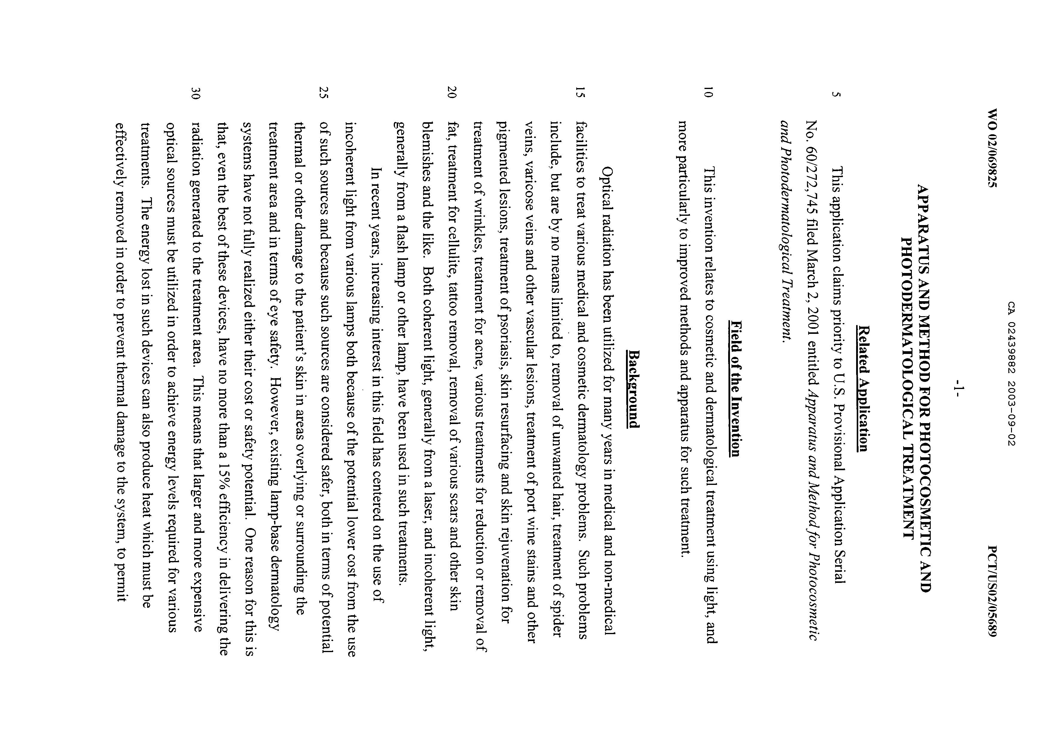 Canadian Patent Document 2439882. Description 20051230. Image 1 of 45