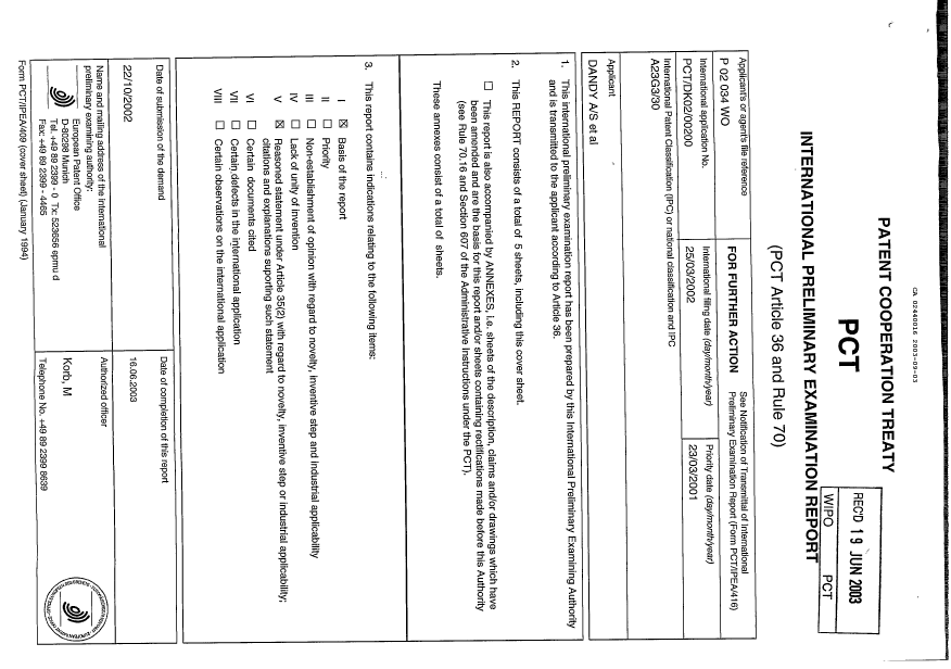 Document de brevet canadien 2440016. PCT 20021203. Image 1 de 5