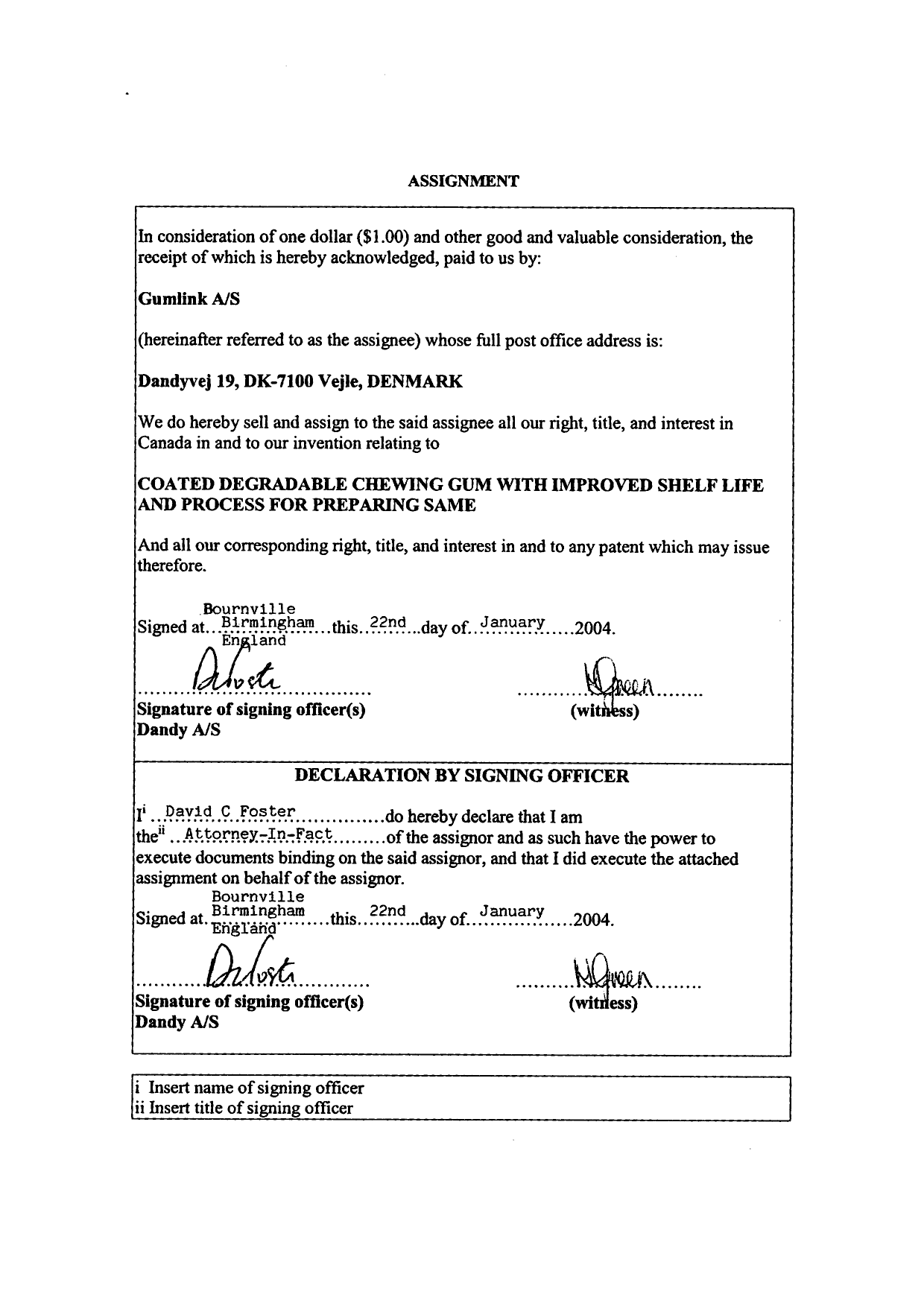 Document de brevet canadien 2440016. Cession 20040309. Image 3 de 3