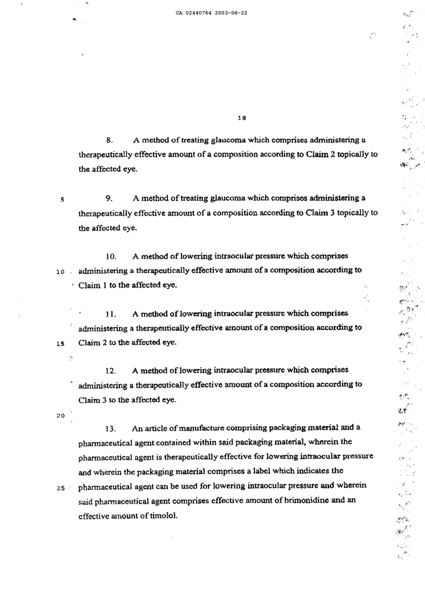 Document de brevet canadien 2440764. Revendications 20021222. Image 2 de 5