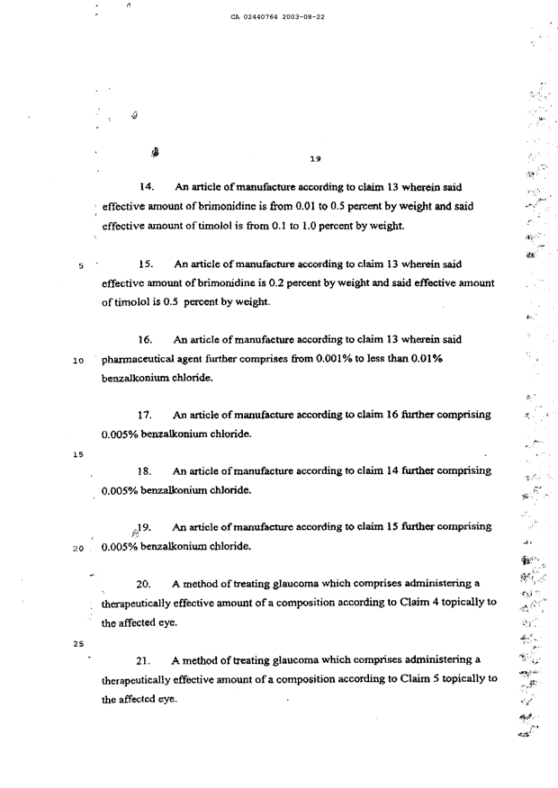 Document de brevet canadien 2440764. Revendications 20021222. Image 3 de 5