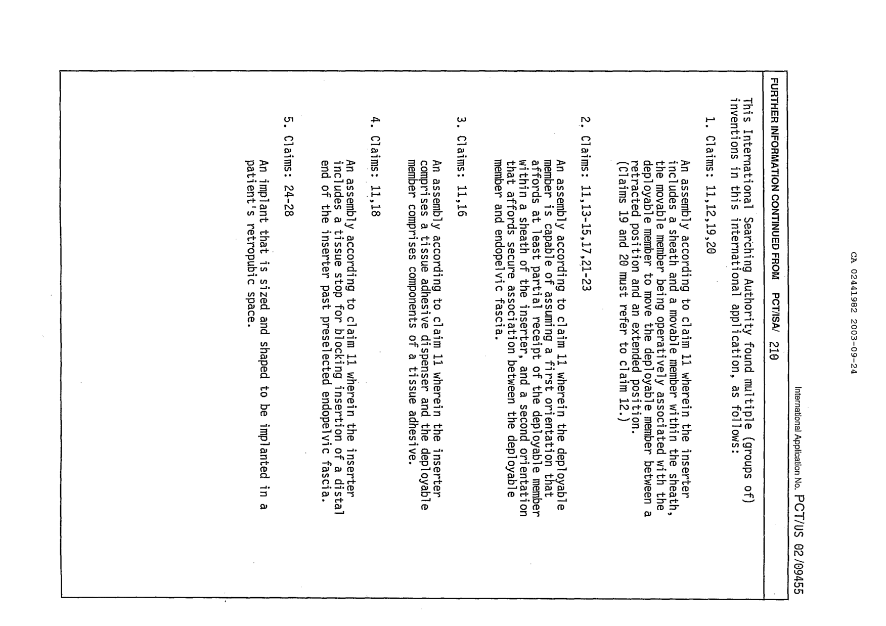 Canadian Patent Document 2441982. PCT 20021224. Image 12 of 13