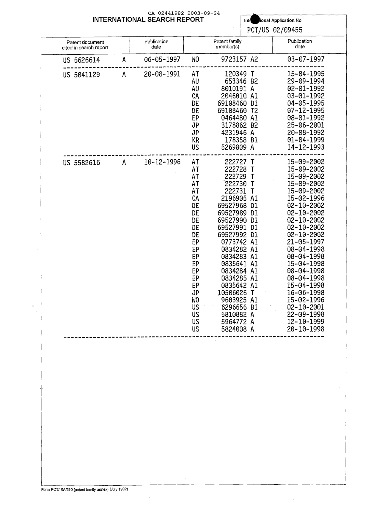 Document de brevet canadien 2441982. PCT 20021224. Image 13 de 13