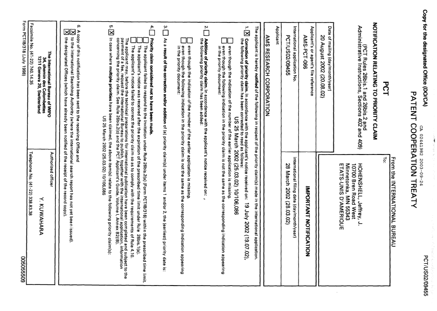 Document de brevet canadien 2441982. PCT 20021224. Image 1 de 13