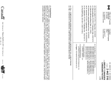 Canadian Patent Document 2442316. Cover Page 20110706. Image 1 of 1