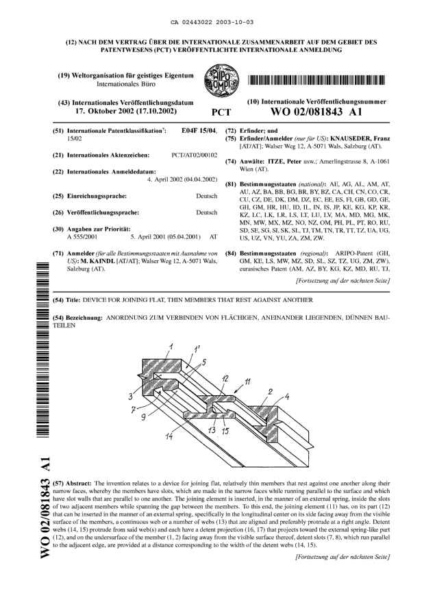 Canadian Patent Document 2443022. PCT 20031003. Image 22 of 23