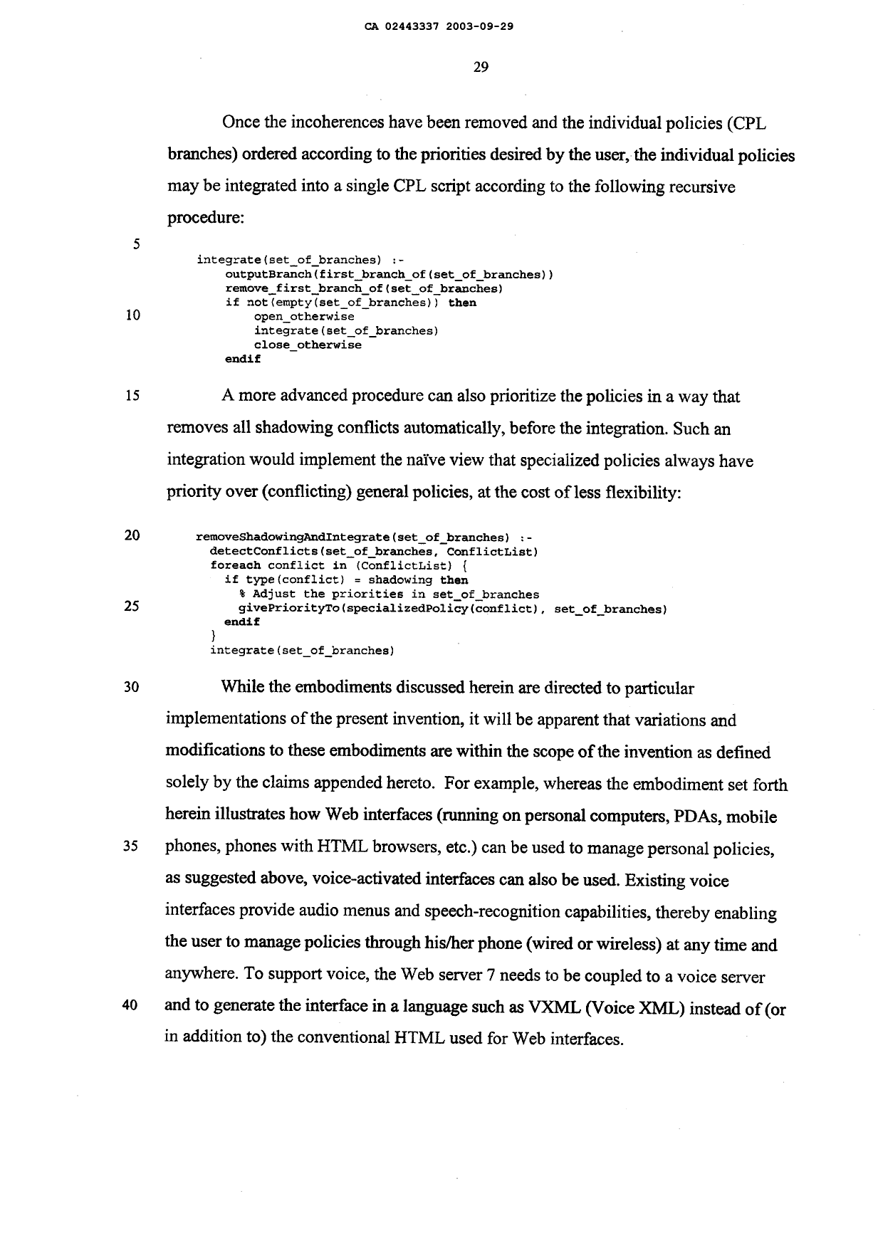 Document de brevet canadien 2443337. Description 20021229. Image 29 de 30