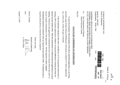 Document de brevet canadien 2443429. Poursuite-Amendment 20061227. Image 1 de 1
