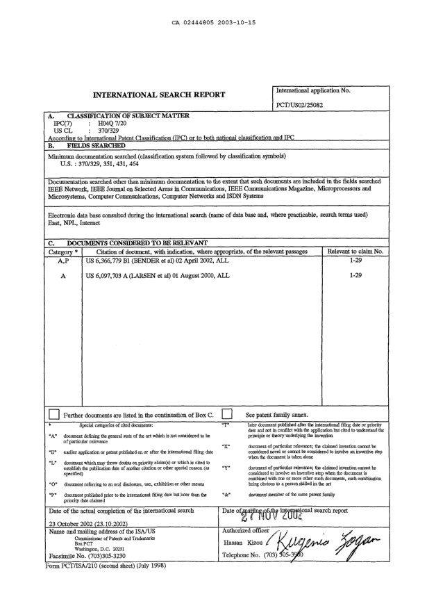 Document de brevet canadien 2444805. PCT 20031015. Image 1 de 1