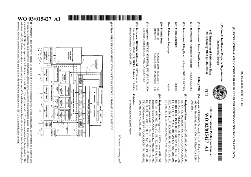 Canadian Patent Document 2444805. Abstract 20031015. Image 1 of 2