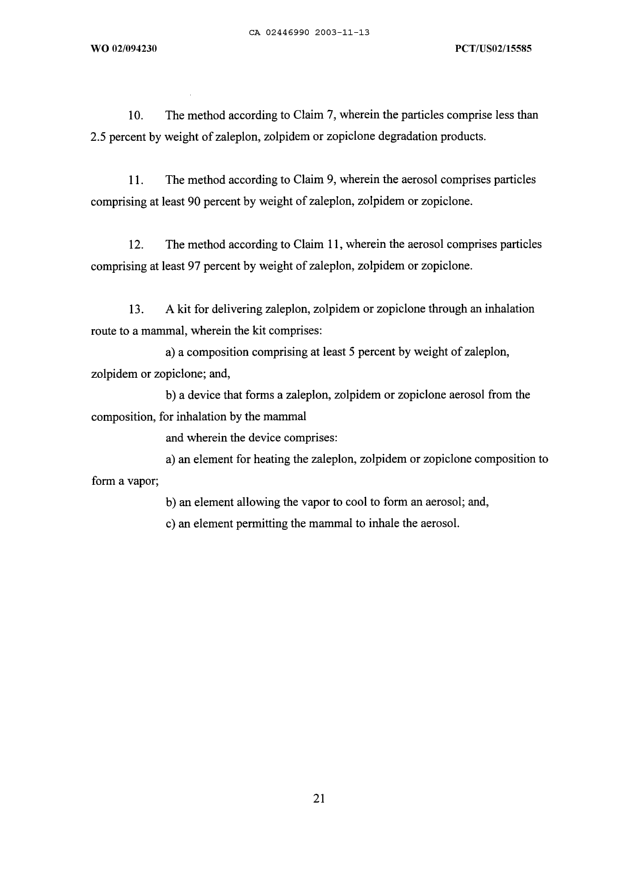 Document de brevet canadien 2446990. Revendications 20031113. Image 2 de 2