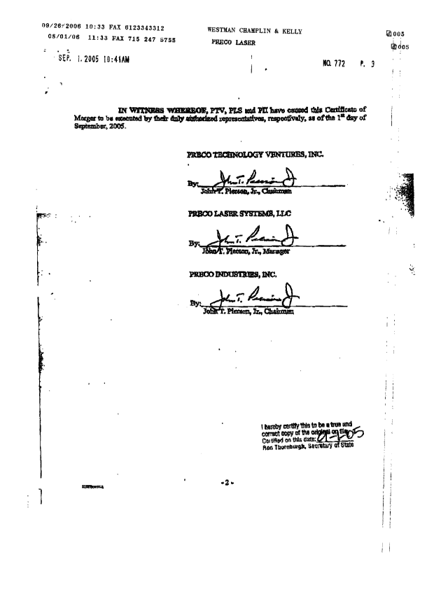Document de brevet canadien 2447438. Cession 20061102. Image 4 de 4