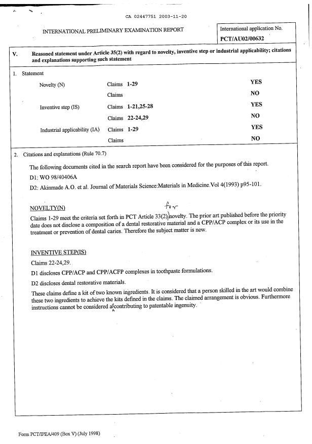 Document de brevet canadien 2447751. PCT 20031120. Image 3 de 3
