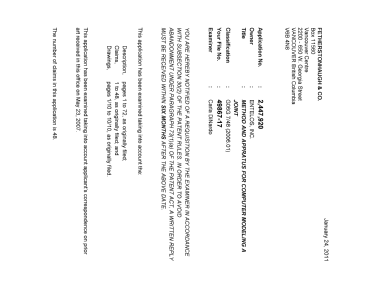 Canadian Patent Document 2447920. Prosecution-Amendment 20110124. Image 1 of 4