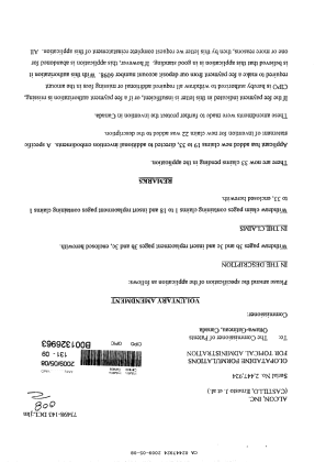 Canadian Patent Document 2447924. Prosecution-Amendment 20081208. Image 1 of 9