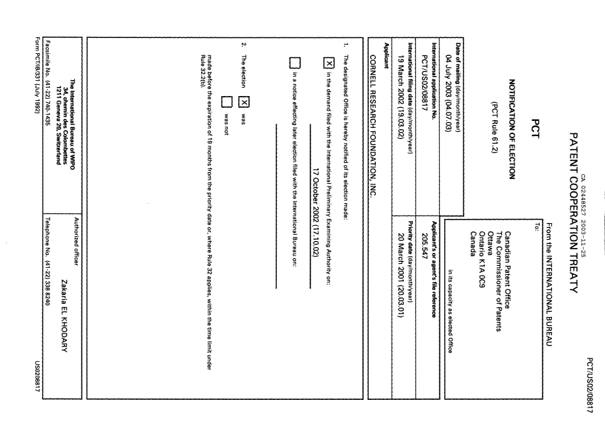 Document de brevet canadien 2448527. PCT 20031125. Image 1 de 20