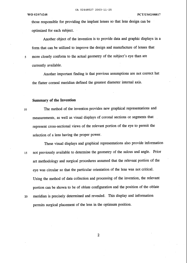 Document de brevet canadien 2448527. Description 20031126. Image 2 de 14