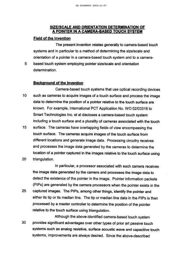 Canadian Patent Document 2448603. Description 20031107. Image 1 of 13