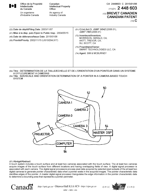 Canadian Patent Document 2448603. Cover Page 20141210. Image 1 of 1