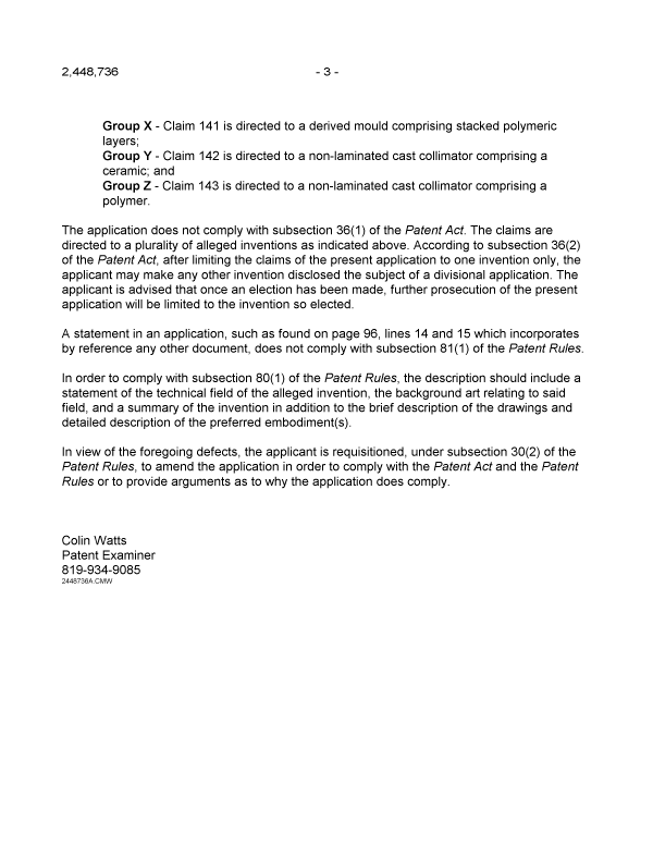 Document de brevet canadien 2448736. Poursuite-Amendment 20090302. Image 3 de 3
