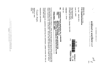 Document de brevet canadien 2449038. Poursuite-Amendment 20041217. Image 1 de 15
